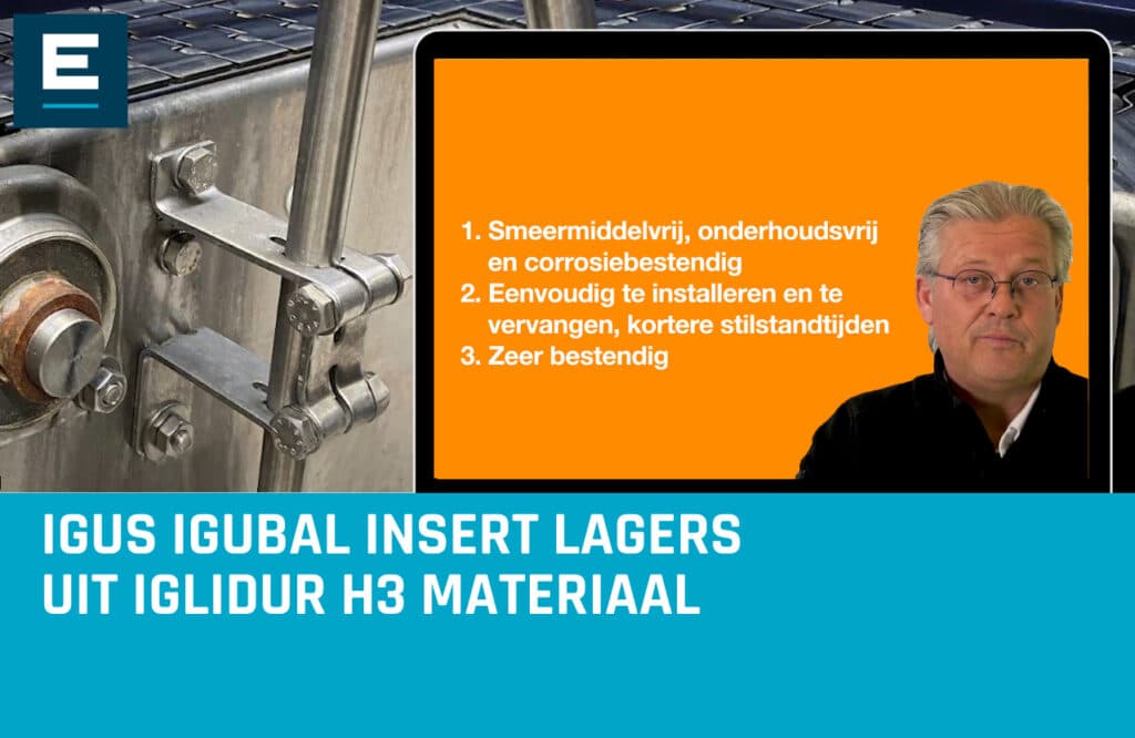igus igubal insert lagers uit iglidur H3 materiaal voor transportbanden in de voedingsindustrie